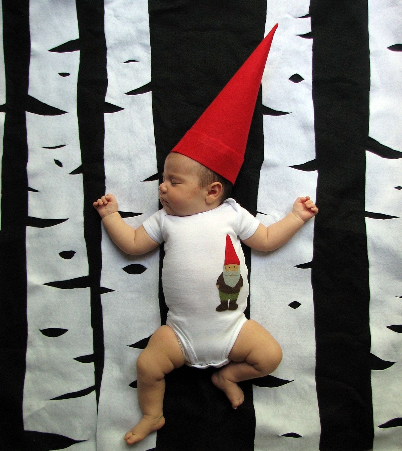 Woodland Gnome Onesie Baby Shower Gift