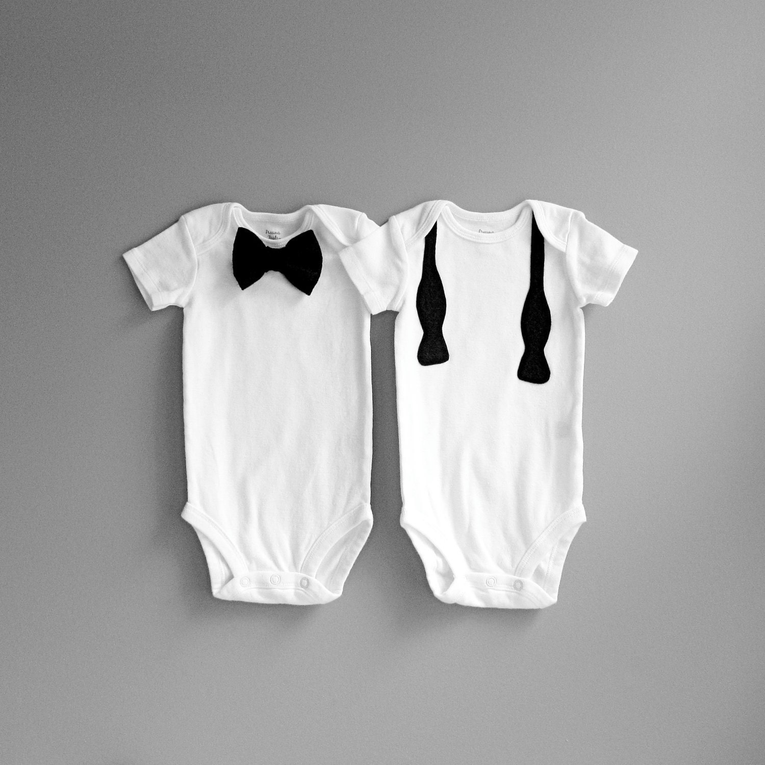 Baby Boy Bowtie Onesies - Twin Party Boys