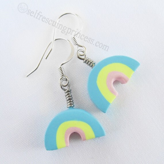 Rainbow Marshmallow Earrings