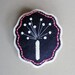 Dandelion - Felt Flower Brooch Pin - Navy Blue
