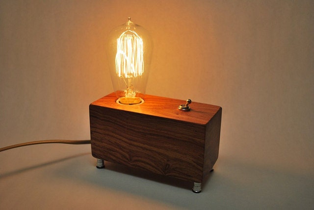 The Menlo Park Lamp- Single Edison Bulb in Indian Rosewood