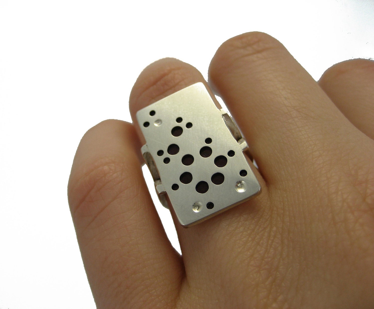 Dopamine Molecule Silver Ring