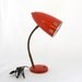 60s modernist RED florence Italy Italian gooseneck enamel metal desk TASK lamp MCM