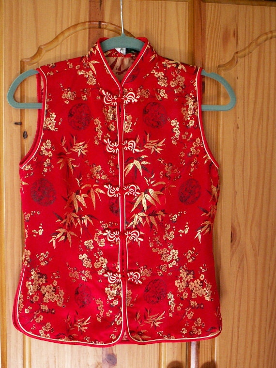 Vintage 1970s Red Waiscoat UK Size 10