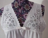 On Sale Vintage 1960s White Cotton Nightdress.
