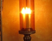 Vintage SWAG Hanging  Lamp/ Light/ Amber