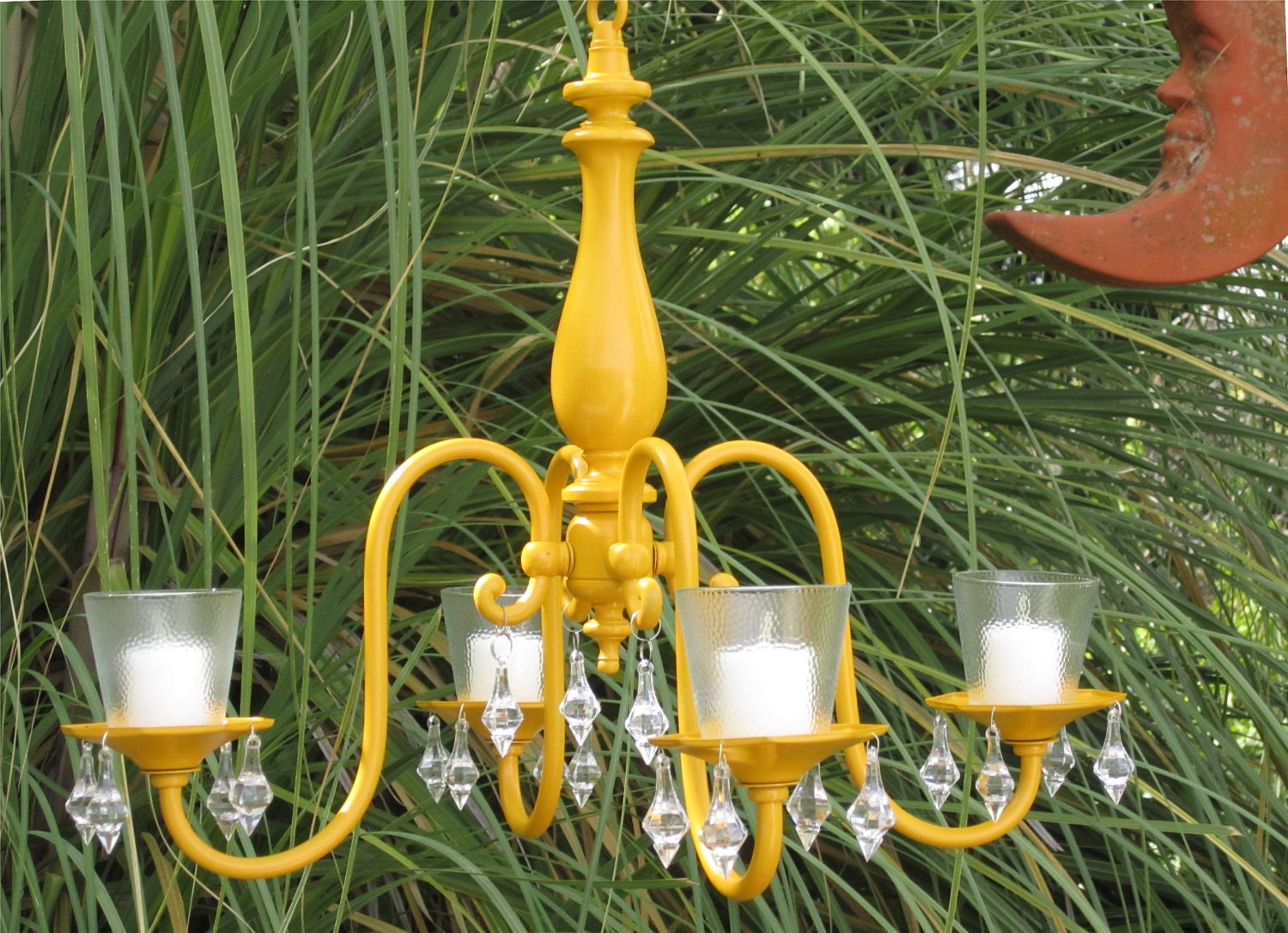 Chandelier Candle Holder 4 Arm Marigold Yellow