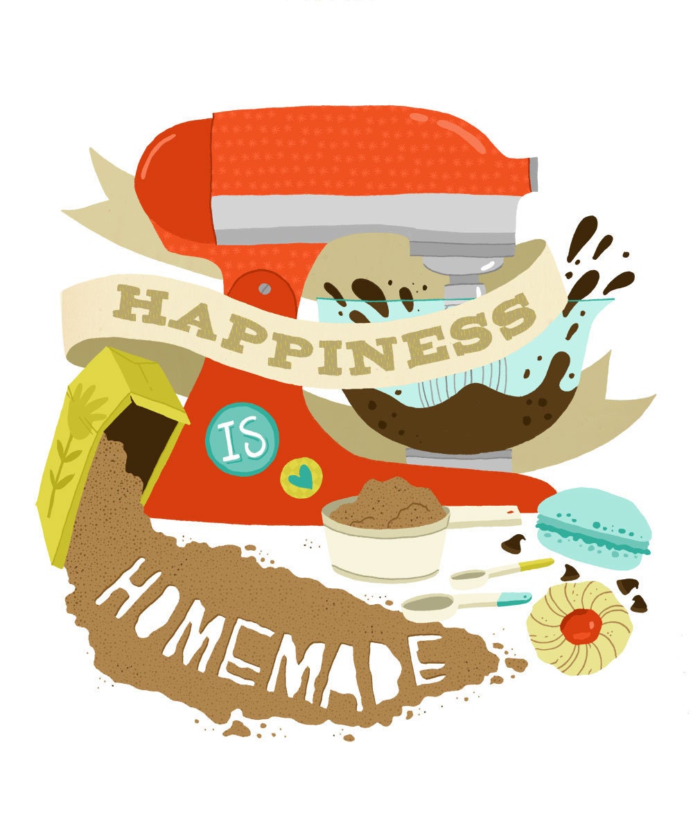 Art Print - Happiness is Homemade
