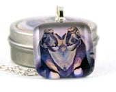 Sea Turtle Skull Glass Pendant Necklace