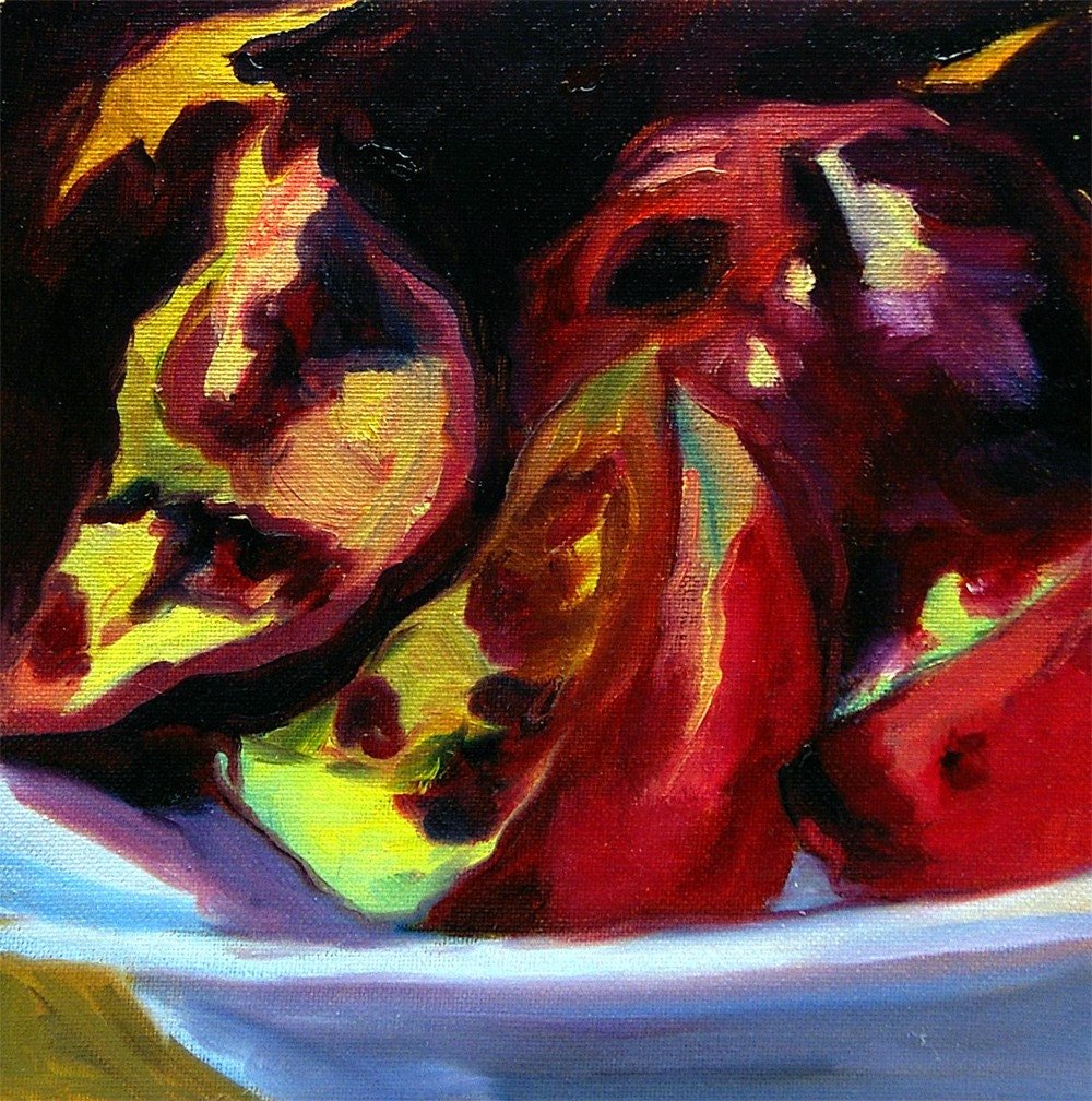 SALE Persimmons Original Still Life Fine Art Painting
