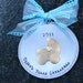 Hand Stamped Baby's First Christmas Ornament - Hard Anondized Aluminum - LARGE 3 inch disc