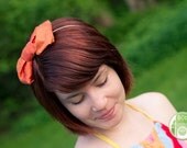 pumpkin silk - baby bow headband