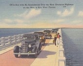 Vintage Unused Overseas Highway Bridge Key West Florida Postcard (510)