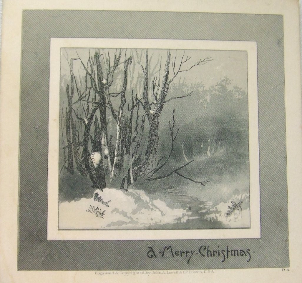 Grouping of 4 Vintage Christmas Cards Circa 1930-40s