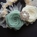 Sage Ivory Rose Lace Garter Something Blue Bride Bridal Silk Rosebud Wedding Flower Rhinestone Jewel Pearl Cream Green Woodland Mint Royal