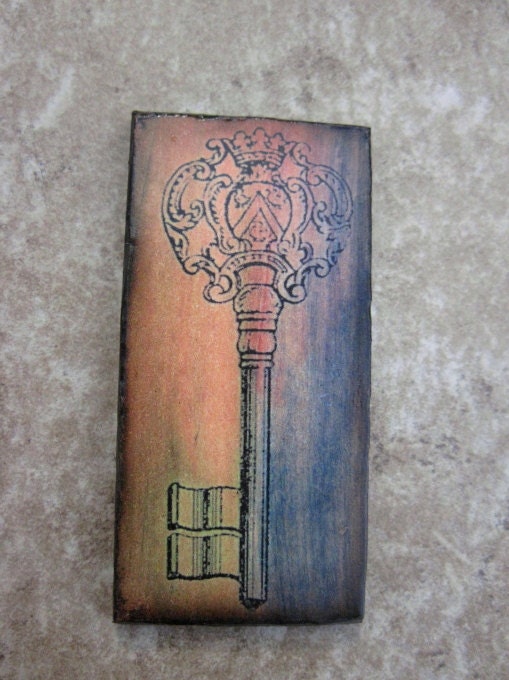 KEY Pendant EXCLUSIVE 1X2 Custom Drilled Key Pendant Hand Tinted