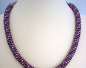 Purple Pearl Netting Necklace