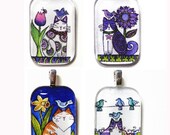 Cat Lovers Custom Beadwoven Pendant with Susan Faye Art