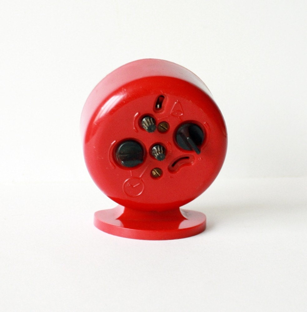 Vintage Russian mechanical alarm clock Slava from Soviet Union period
