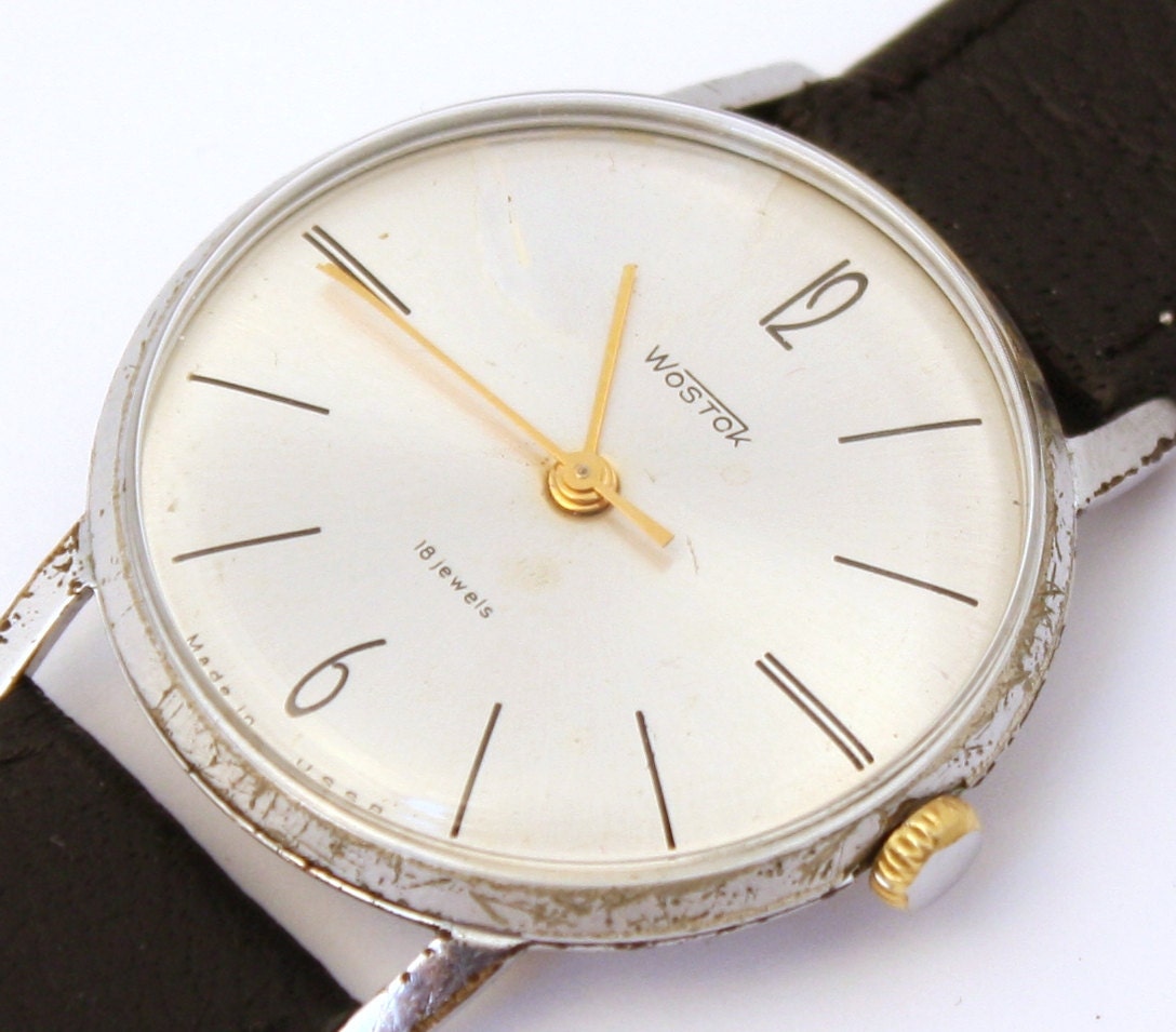 Mens wristwatch Vostok from Russia Soviet Union era mens wristwatch