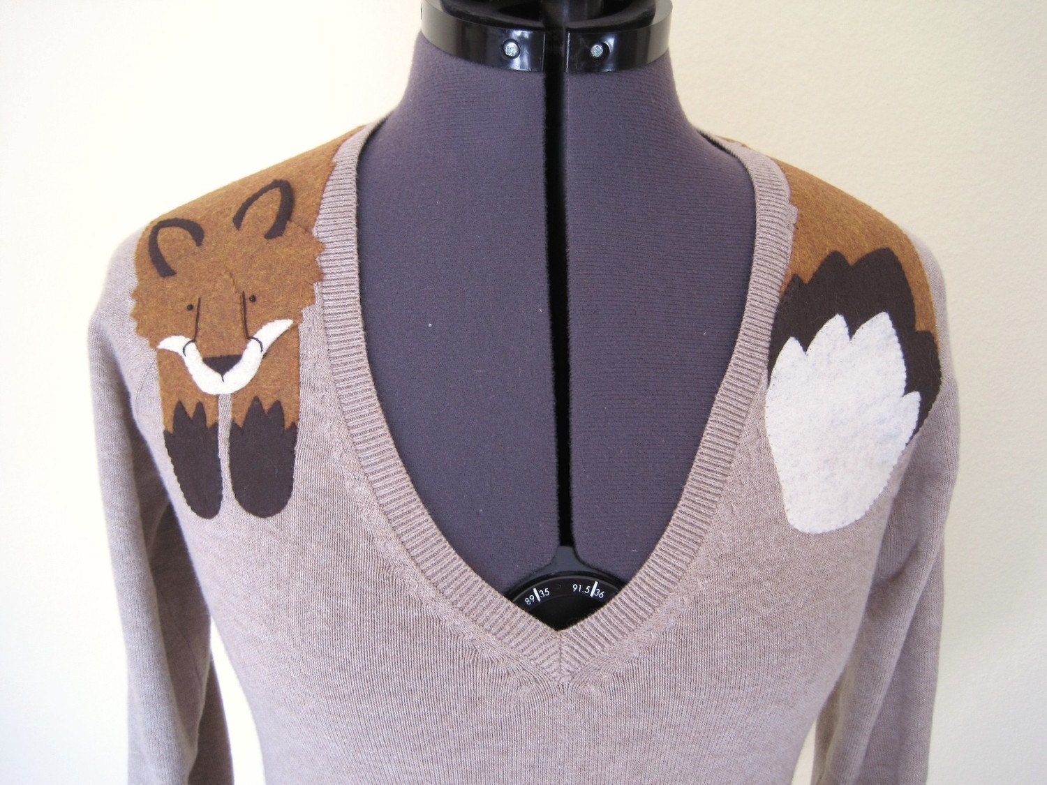 Wrapped Fox Sweater in Sand