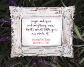 Handwritten Calligraphy for Wedding Vows, Baby Name, Poem, Quote, Song 4" x 6"