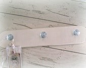 Wood Wall Rack Clear Knobs Wooden Jewelry,  Coat Hook, or Keys Wall Hook Reclaimed French Farmhouse