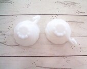 Vintage Milkglass Tea Cups Swirl Pattern White Milk Glass, Retro Punch Bowl Cups Set of Two Shabby Chic Wedding Bridal Tea