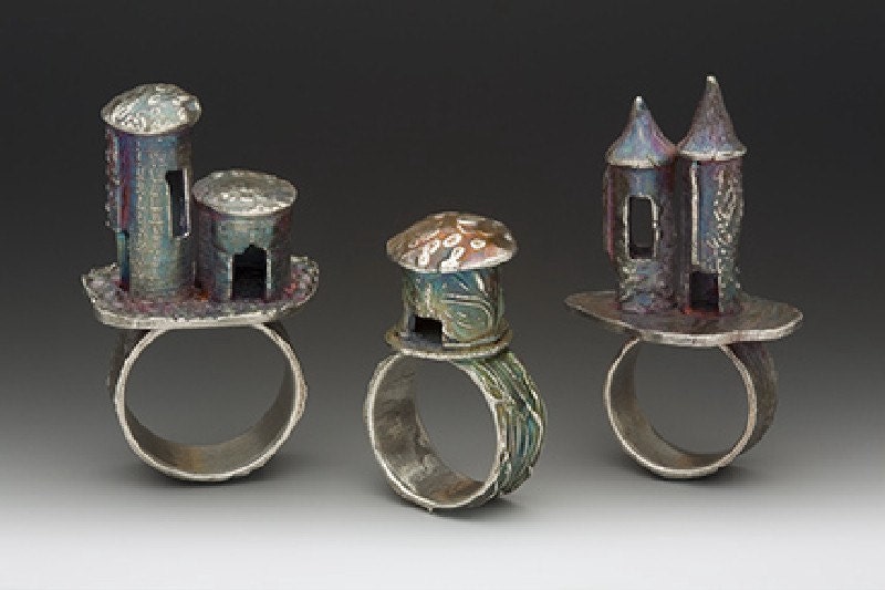 silver castle ring, eco friendly ring, cocktail, harry potter house ring, made in america