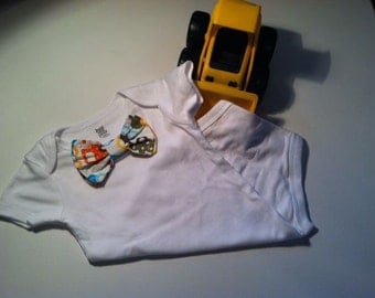 Go Cars fabric Bowtie on bodysuit style onesie or tee