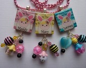 U Choose-PERSONALIZED Easter Bunny Girl Scrabble Tile Pendant Necklace