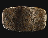 Belt Buckle Anvil Textured Stainless Steel cityslicker Gold & Black 3-5/8"X 2-1/8" Signed Edition w/ Velvet Bag