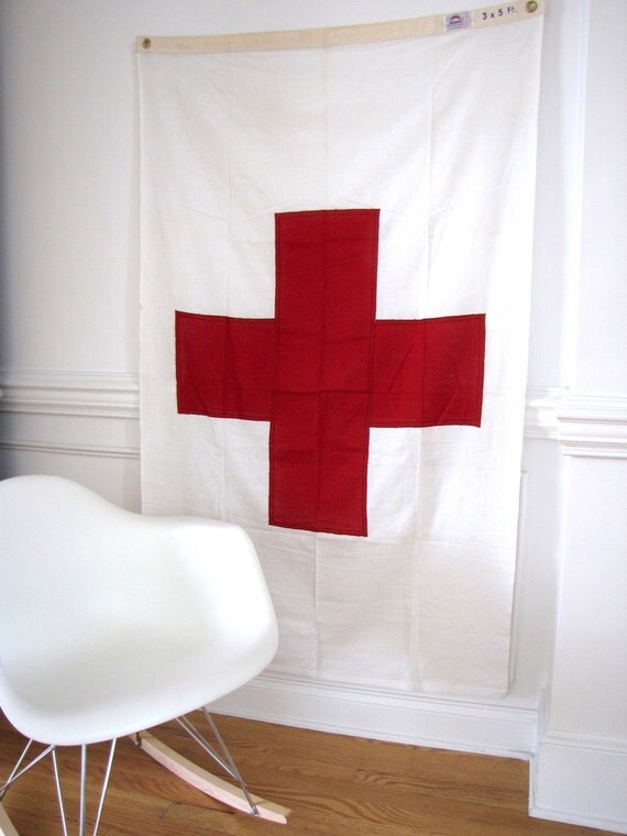 Items similar to Vintage American Red Cross Flag on Etsy