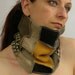 neck warmer eco friendly cowl tube scarf recycled wool repurposed yellow beige fall autumn brown tagt team curationnation