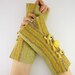 arm warmers fingerless mittens fingerless gloves arm cuffs recycled wool ecru yellow autumn eco friendly fall therougett curationnation