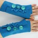 eco friendly fingerless gloves fingerless mittens arm warmers women arm cuffs turquoise recycled wool tagt curationnation