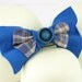 Hair clip hair bow felt repurposed cotton fabric eco friendly blue plaid women girls teenagers preppy cute modern tagt team curationnation