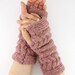LAST PAIR - Cable knit fingerless gloves arm warmers fingerless mittens old rose chunky soft fall winter fashion tagt curationnation