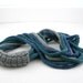 scarf necklace neck warmer knitted necklace neck wrap infinity scarflette teal denim blue light grey tagt curationnation