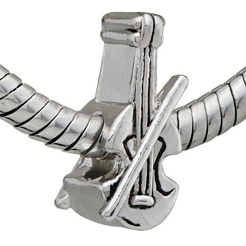 Silver Violin Charm Bead for Pandora by StLouisBeads on Etsy