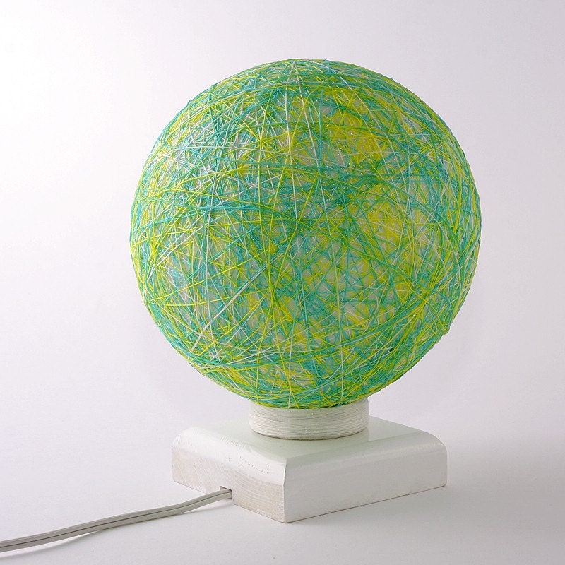 Table lamp, accent lamp, night light, handmade lamp  Apple Greens by FiligreeCreations on Etsy