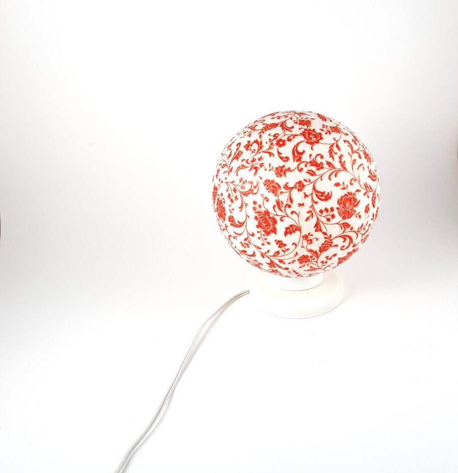 Table lamp, accent lamp, night light Red Romance, Contemporary design interior accent by FiligreeCreations on Etsy