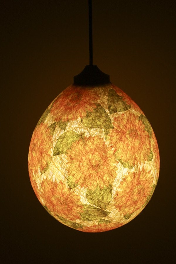 Handmade lamp, lamp shade, pendant light, ceiling, Contemporary design floral interior accent Sunflowers by FiligreeCreations on Etsy
