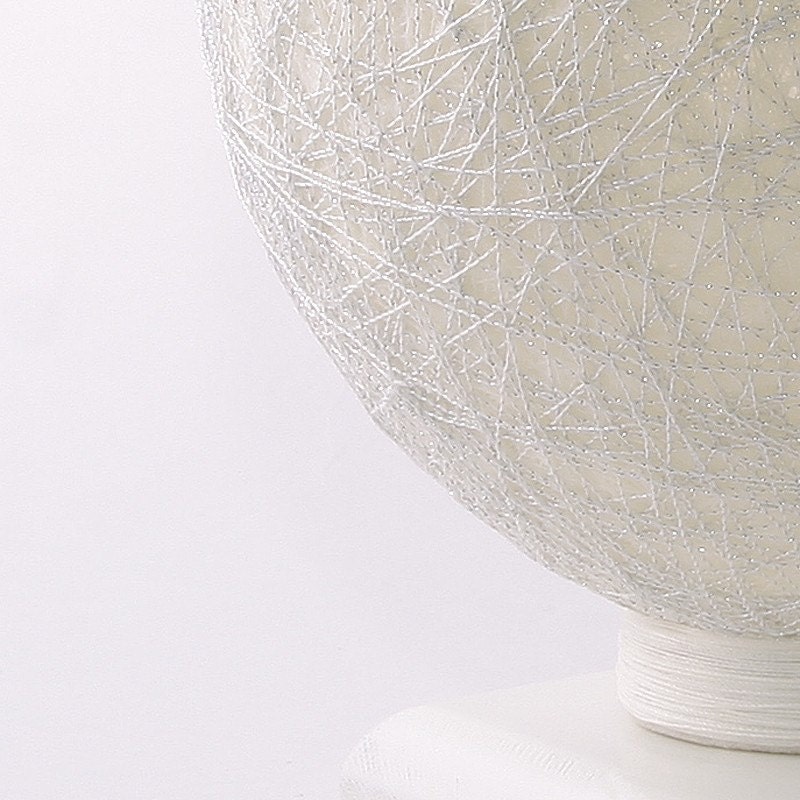 Table lamp, handmade lamp, accent lamp, night light, Contemporary design interior accent Silver snow ball by FiligreeCreations on Etsy