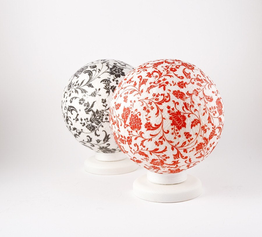 Table lamp, accent lamp, night light Red Romance, Contemporary design interior accent by FiligreeCreations on Etsy