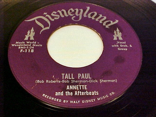 Vintage "Tall Paul" 45 RPM, Annette Funicello
