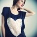 SAMPLE SALE All is Love Heart Top / Black and Cream / Silk and Lace