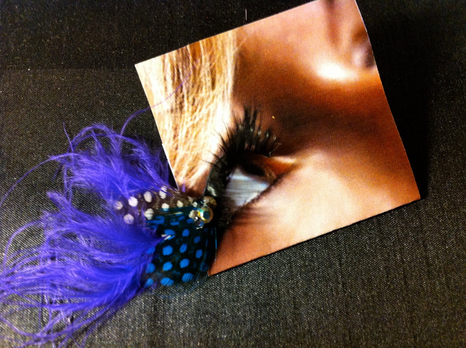 Purple Polka-Dot False Feather Eyelashes