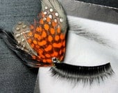Orange, White & Black Monarch Butterfly Wing Feather False Eyelashes