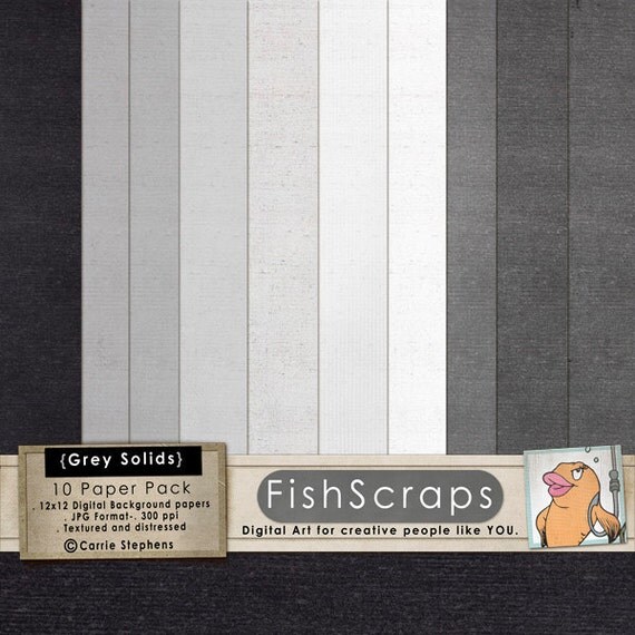 Gray Digital Papers - Plain Grey Background Papers - Silver Anniversary, White & Black Solid Cardstock - Textured Il_570xn